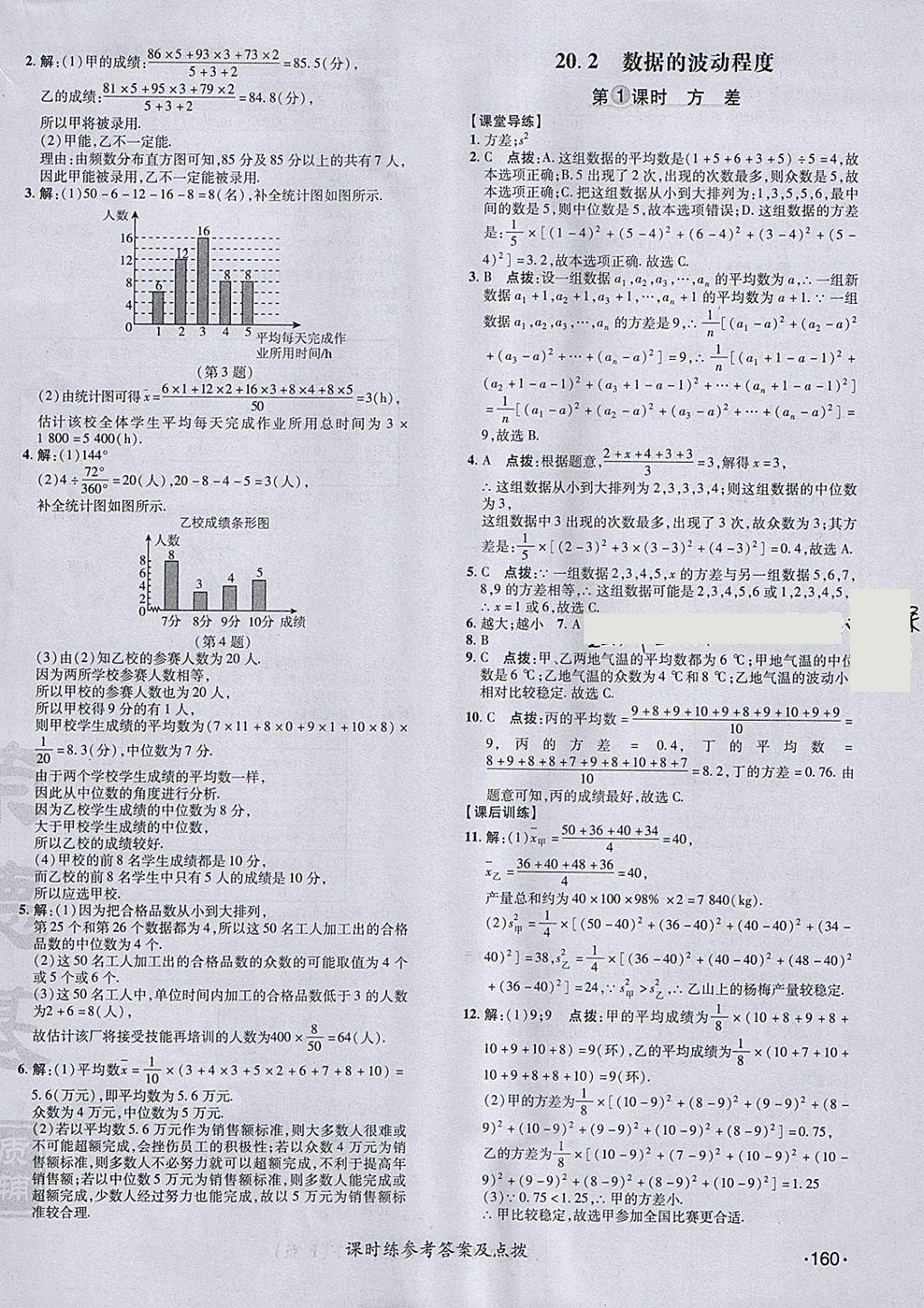 2018年點(diǎn)撥訓(xùn)練八年級(jí)數(shù)學(xué)下冊(cè)人教版 參考答案第46頁(yè)