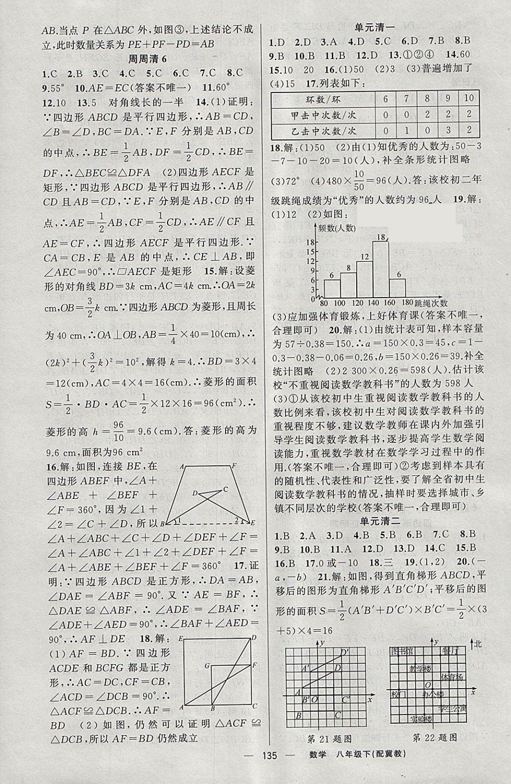 2018年四清導(dǎo)航八年級數(shù)學(xué)下冊冀教版 參考答案第16頁