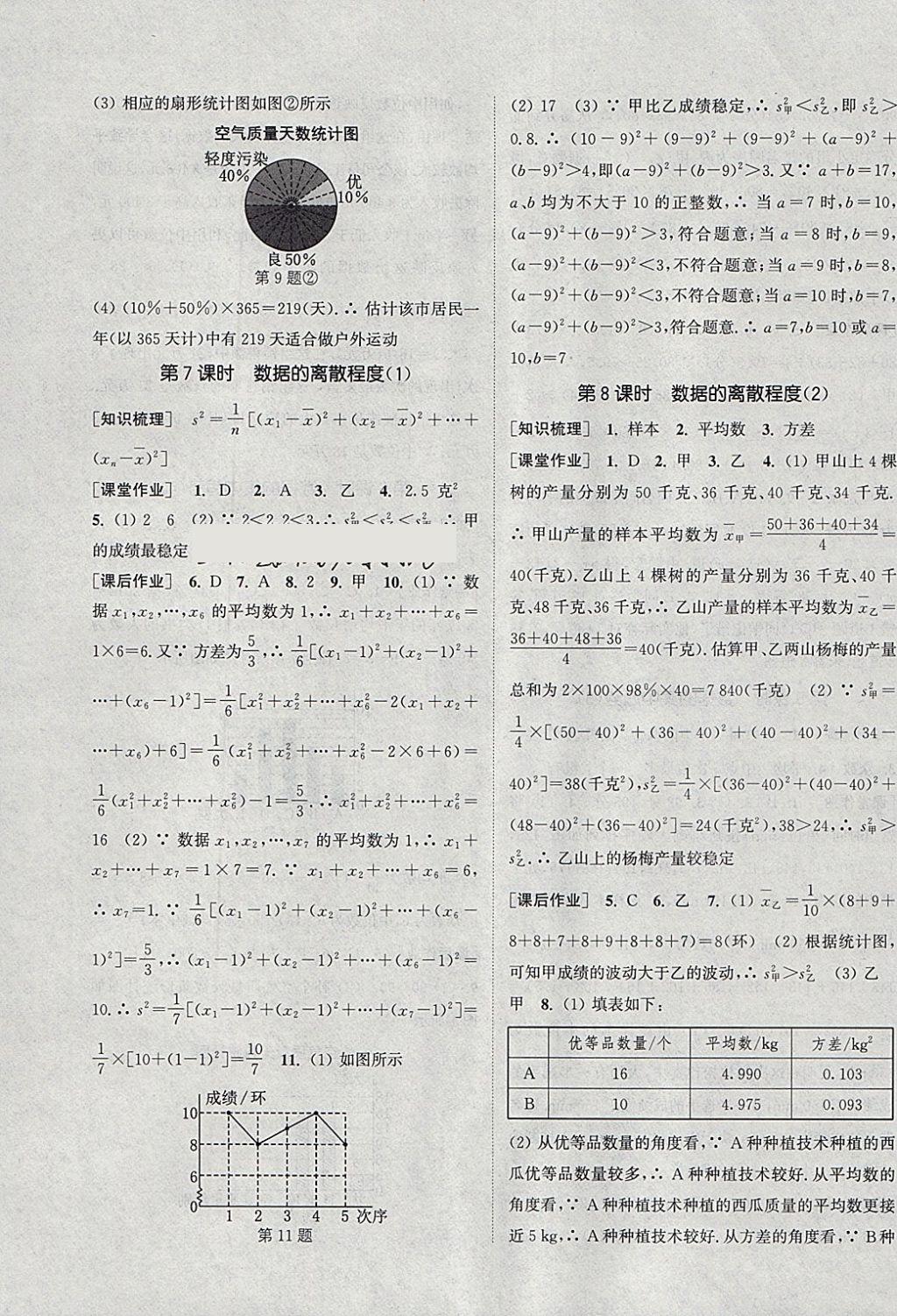 2018年通城学典课时作业本八年级数学下册沪科版 参考答案第19页