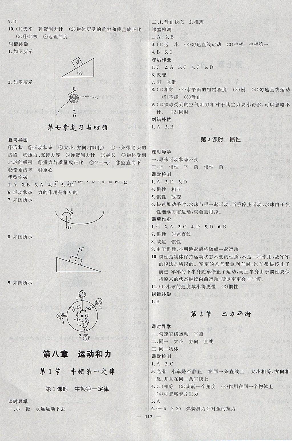 2018年奪冠百分百新導(dǎo)學(xué)課時(shí)練八年級物理下冊人教版 參考答案第2頁