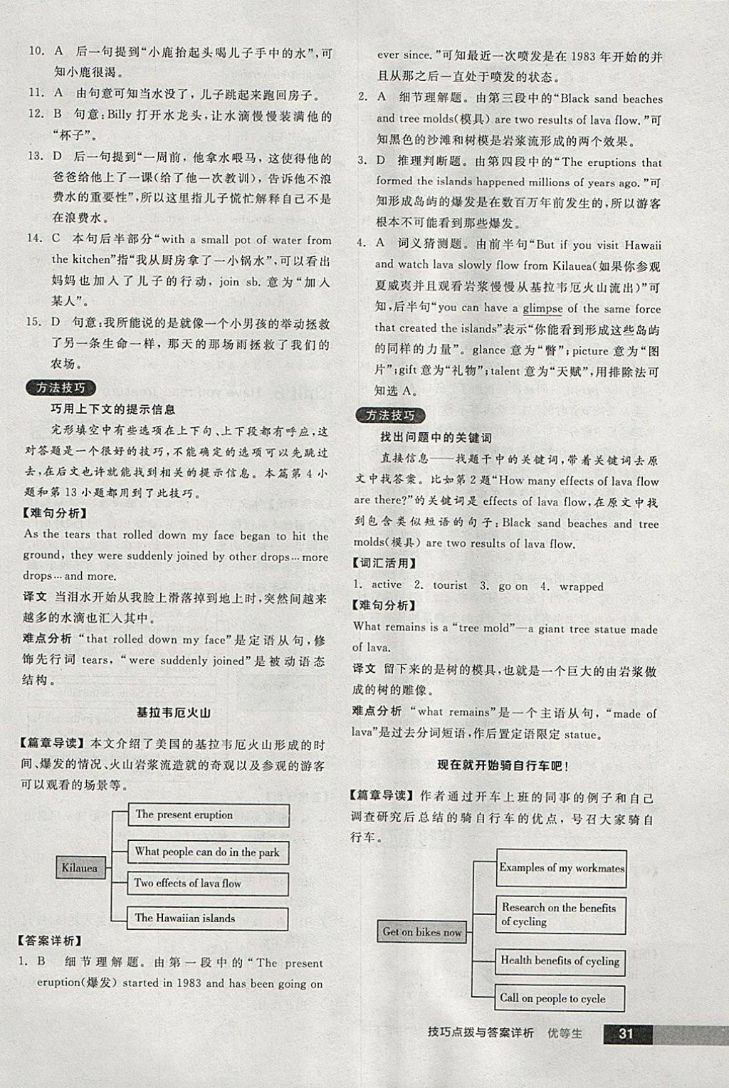 2018年全品优等生完形填空加阅读理解八年级英语下册人教版 参考答案第31页