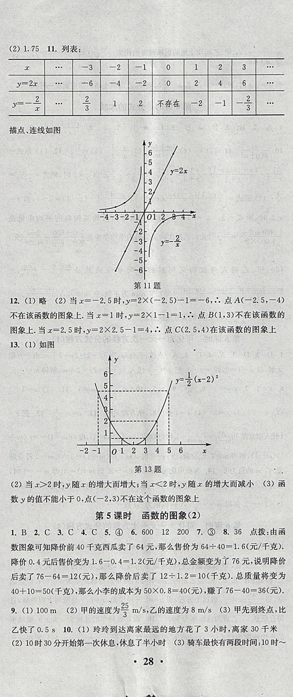 2018年通城学典活页检测八年级数学下册华师大版 参考答案第5页