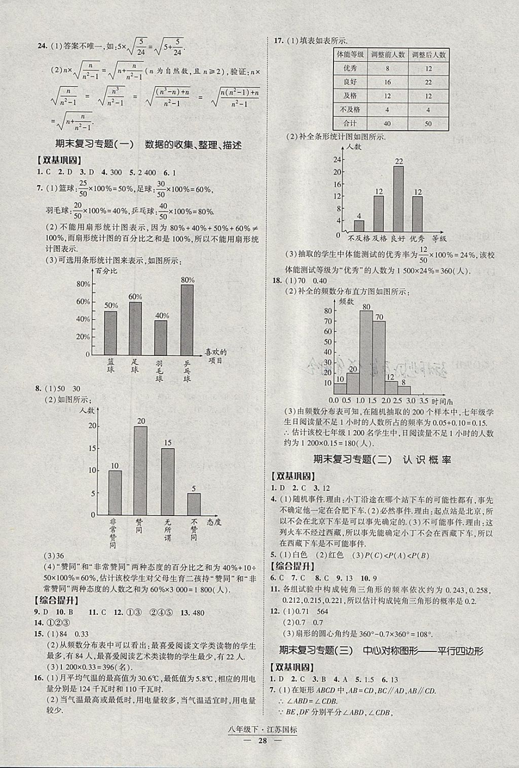 2018年經(jīng)綸學典新課時作業(yè)八年級數(shù)學下冊江蘇版 參考答案第28頁