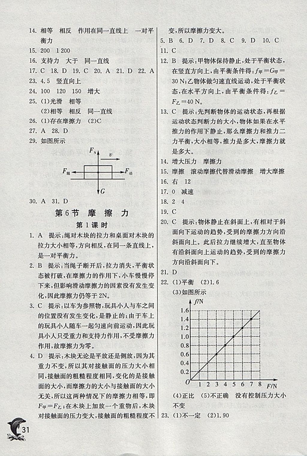 2018年實驗班提優(yōu)訓練七年級科學下冊浙教版 參考答案第31頁