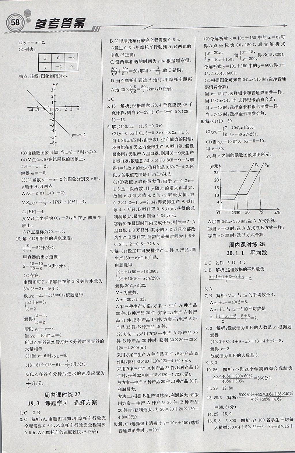 2018年輕巧奪冠周測月考直通中考八年級數(shù)學(xué)下冊人教版 參考答案第10頁