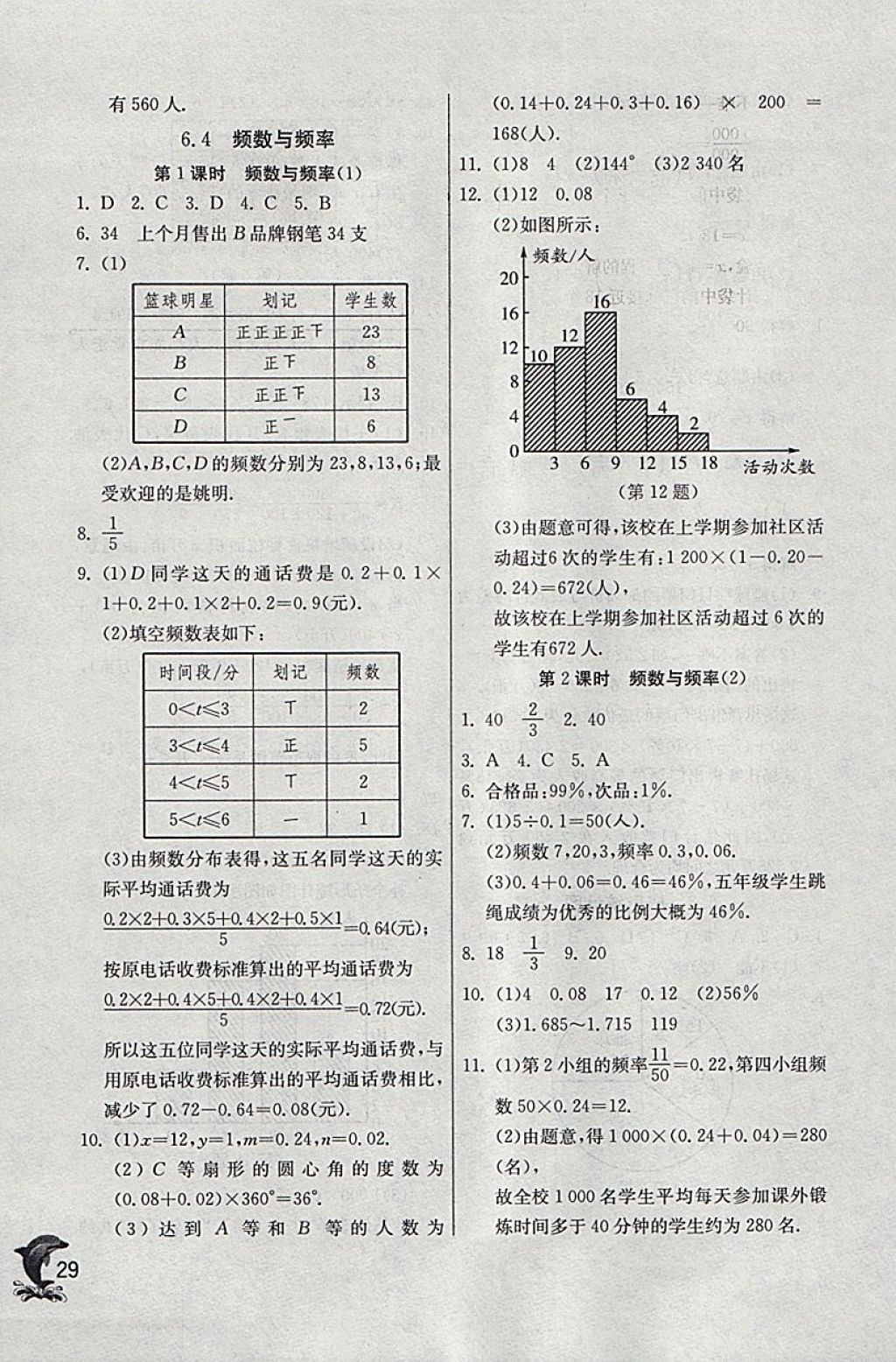 2018年實(shí)驗(yàn)班提優(yōu)訓(xùn)練七年級數(shù)學(xué)下冊浙教版 參考答案第29頁