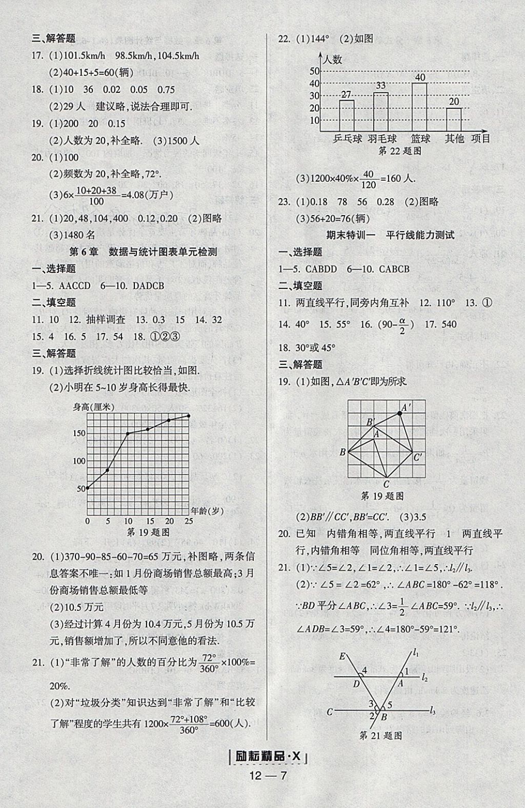 2018年勵耘書業(yè)勵耘活頁周周練七年級數(shù)學(xué)下冊浙教版 參考答案第7頁