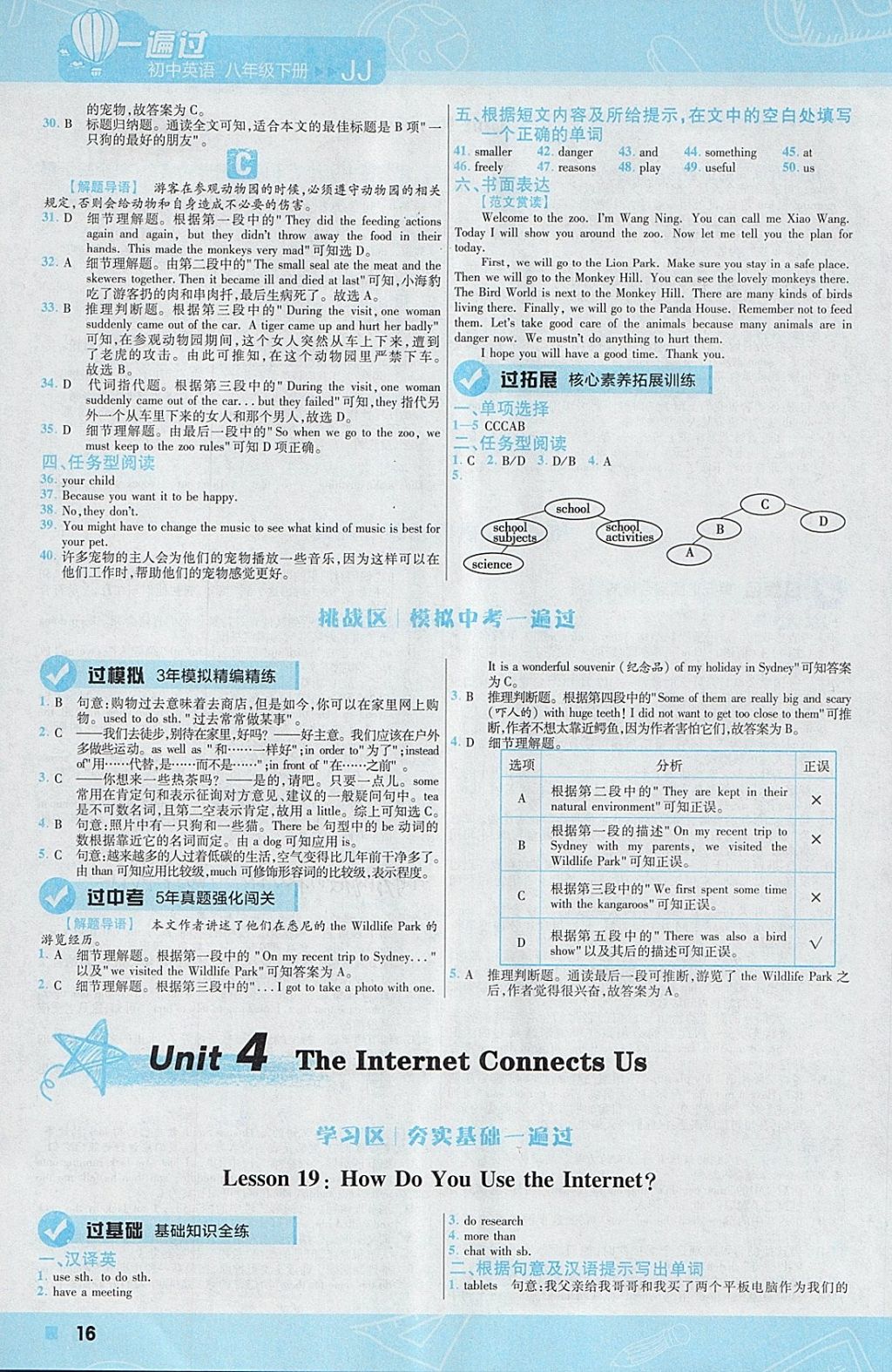 2018年一遍過(guò)初中英語(yǔ)八年級(jí)下冊(cè)冀教版 參考答案第16頁(yè)