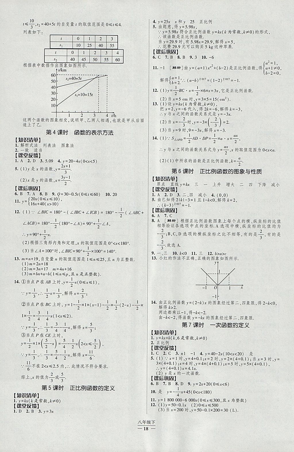 2018年经纶学典新课时作业八年级数学下册人教版 参考答案第18页