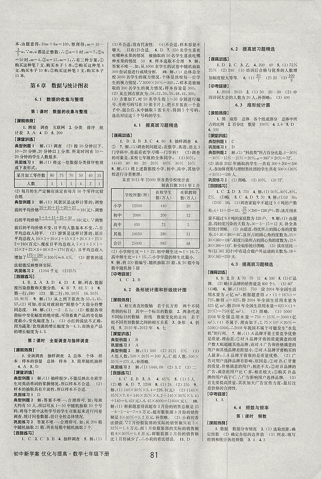 2018年初中新學(xué)案優(yōu)化與提高七年級數(shù)學(xué)下冊浙教版 參考答案第17頁