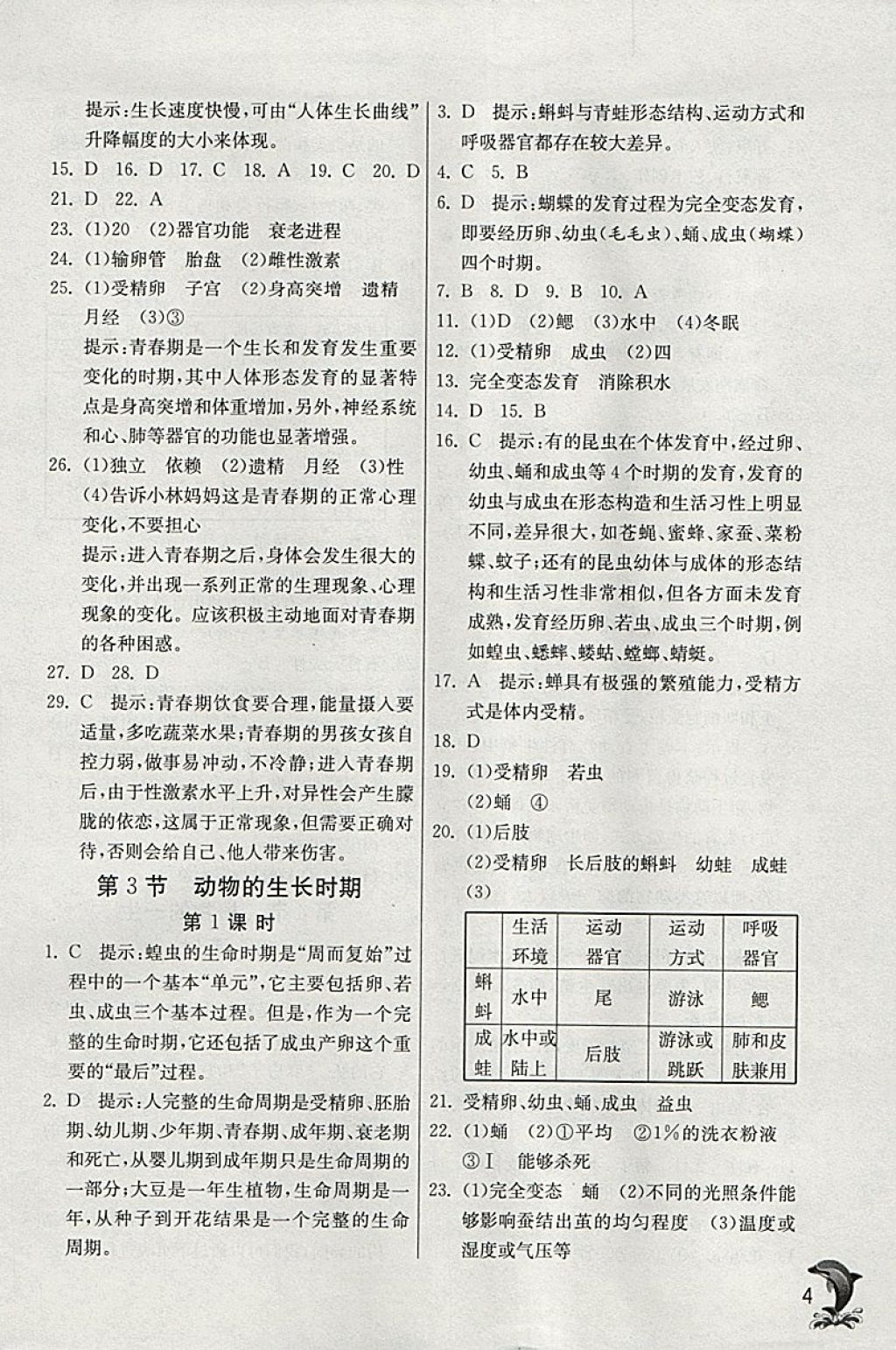 2018年實驗班提優(yōu)訓(xùn)練七年級科學(xué)下冊浙教版 參考答案第4頁