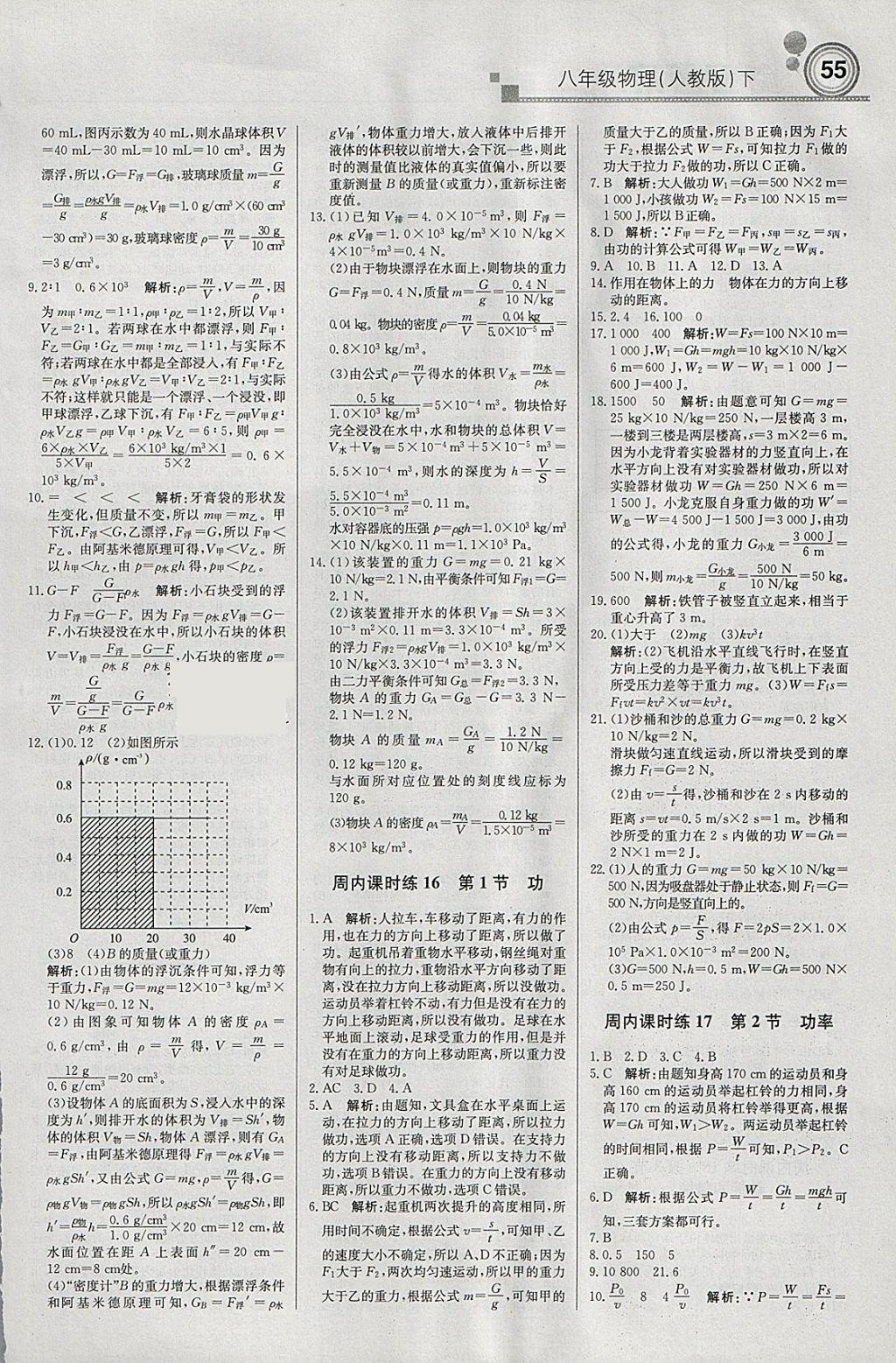 2018年輕巧奪冠周測月考直通中考八年級物理下冊人教版 參考答案第7頁