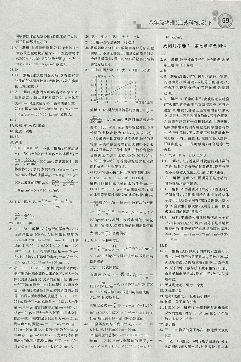 2018年輕巧奪冠周測(cè)月考直通中考八年級(jí)物理下冊(cè)蘇科版 參考答案第13頁(yè)