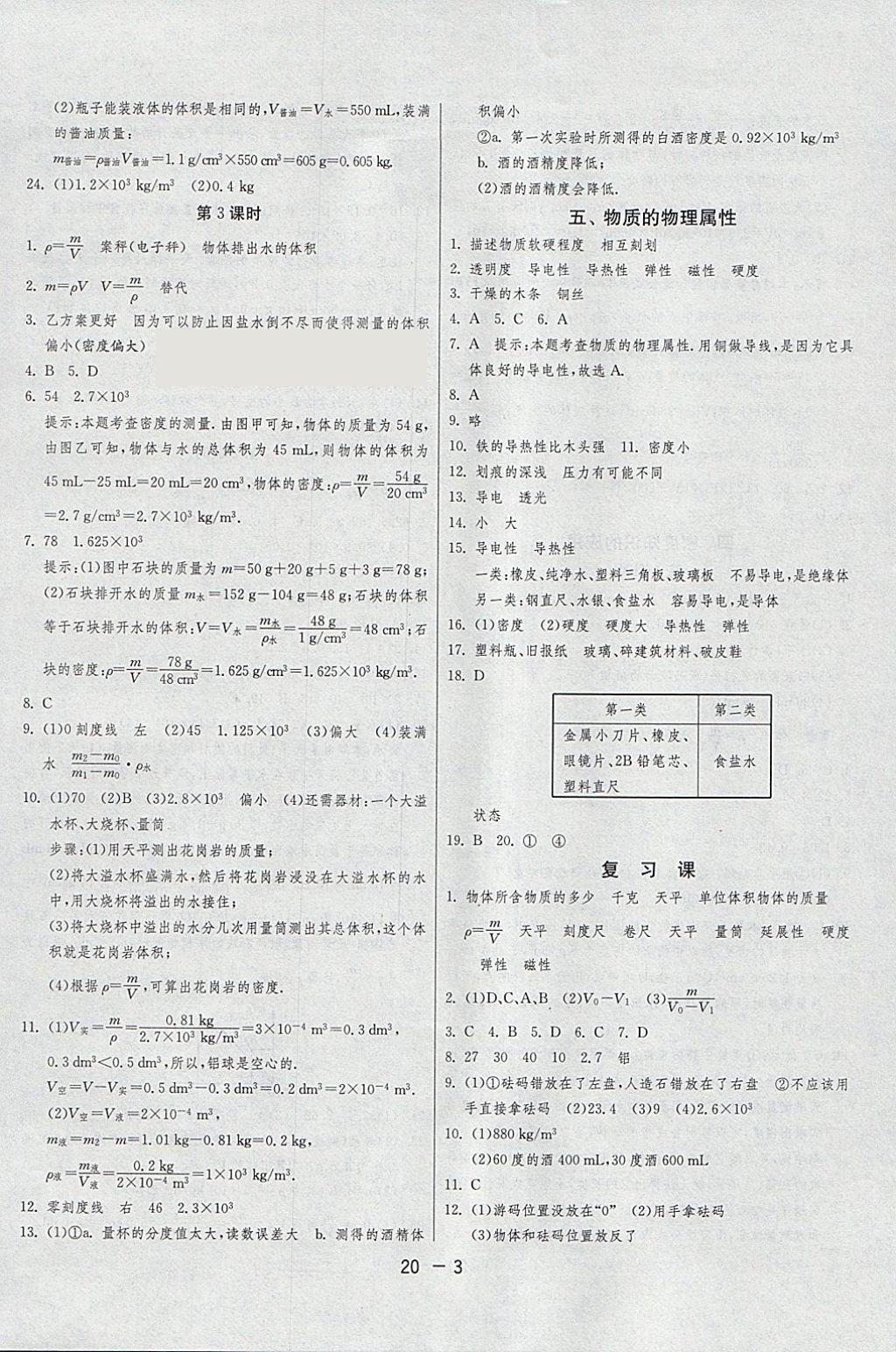 2018年1课3练单元达标测试八年级物理下册苏科版 参考答案第3页