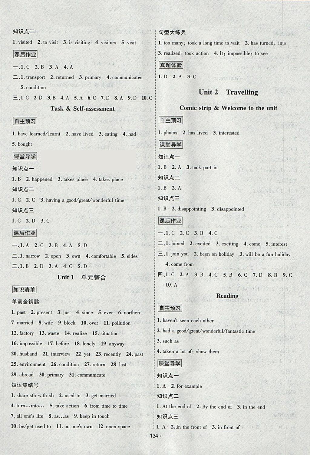 2018年優(yōu)學(xué)名師名題八年級英語下冊譯林版 參考答案第2頁