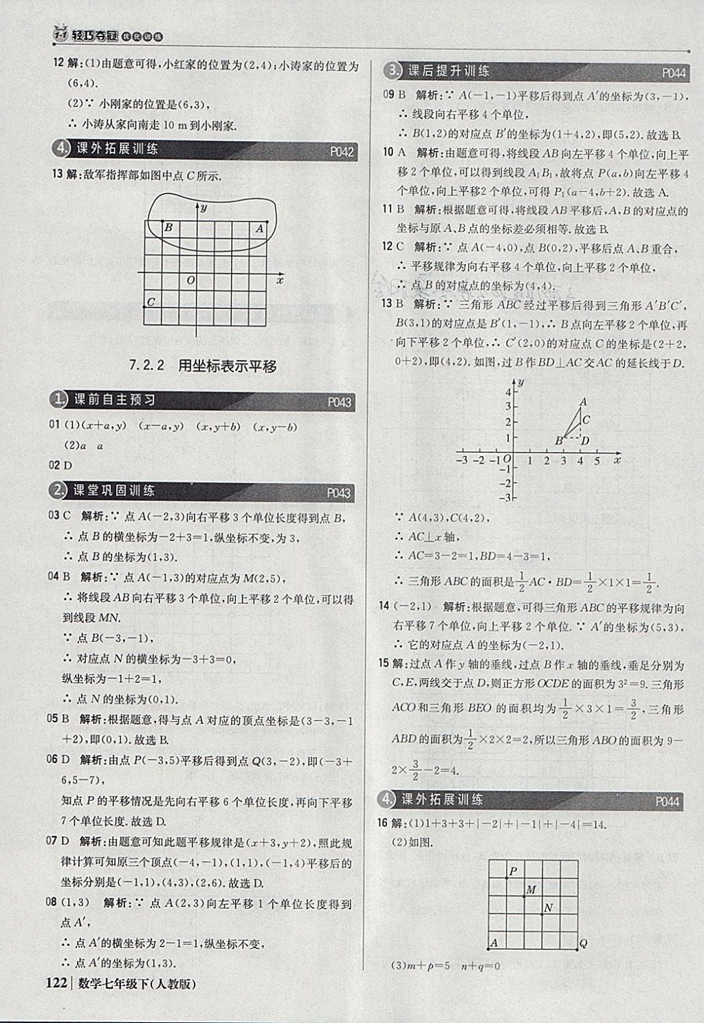 2018年1加1轻巧夺冠优化训练七年级数学下册人教版银版 参考答案第19页