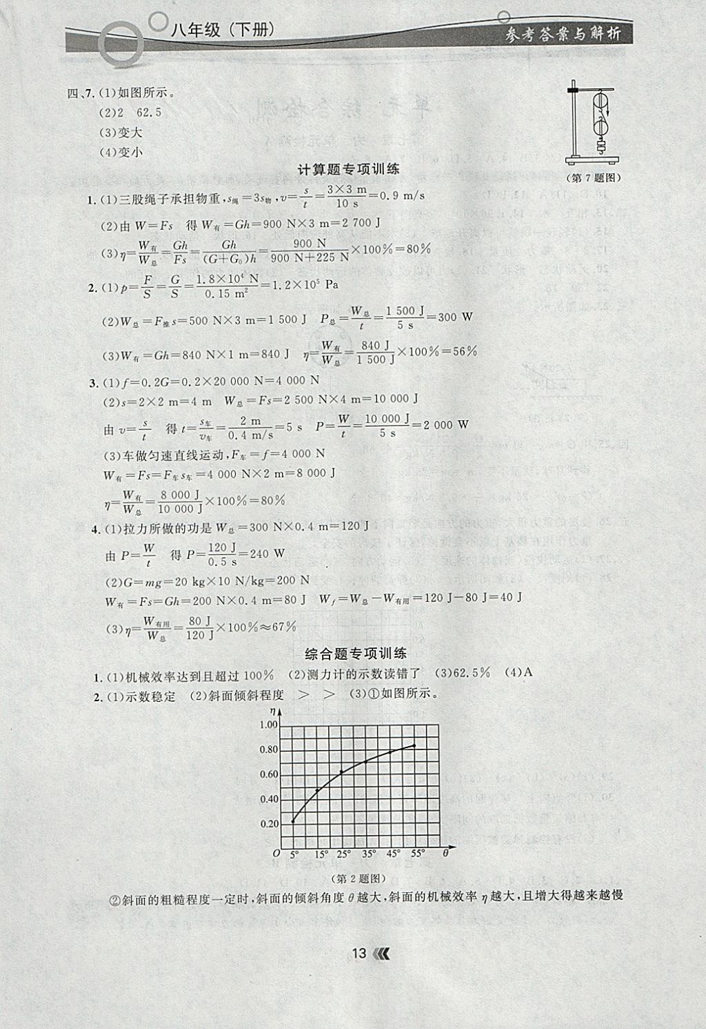 2018年點石成金金牌每課通八年級物理下冊人教版 參考答案第13頁