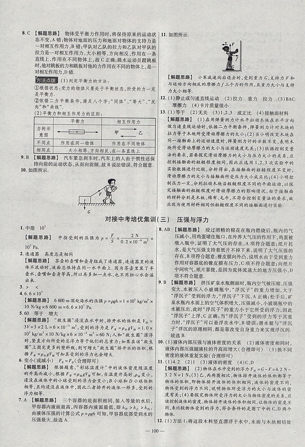 2018年金考卷活頁題選八年級(jí)物理下冊(cè)北師大版 參考答案第16頁