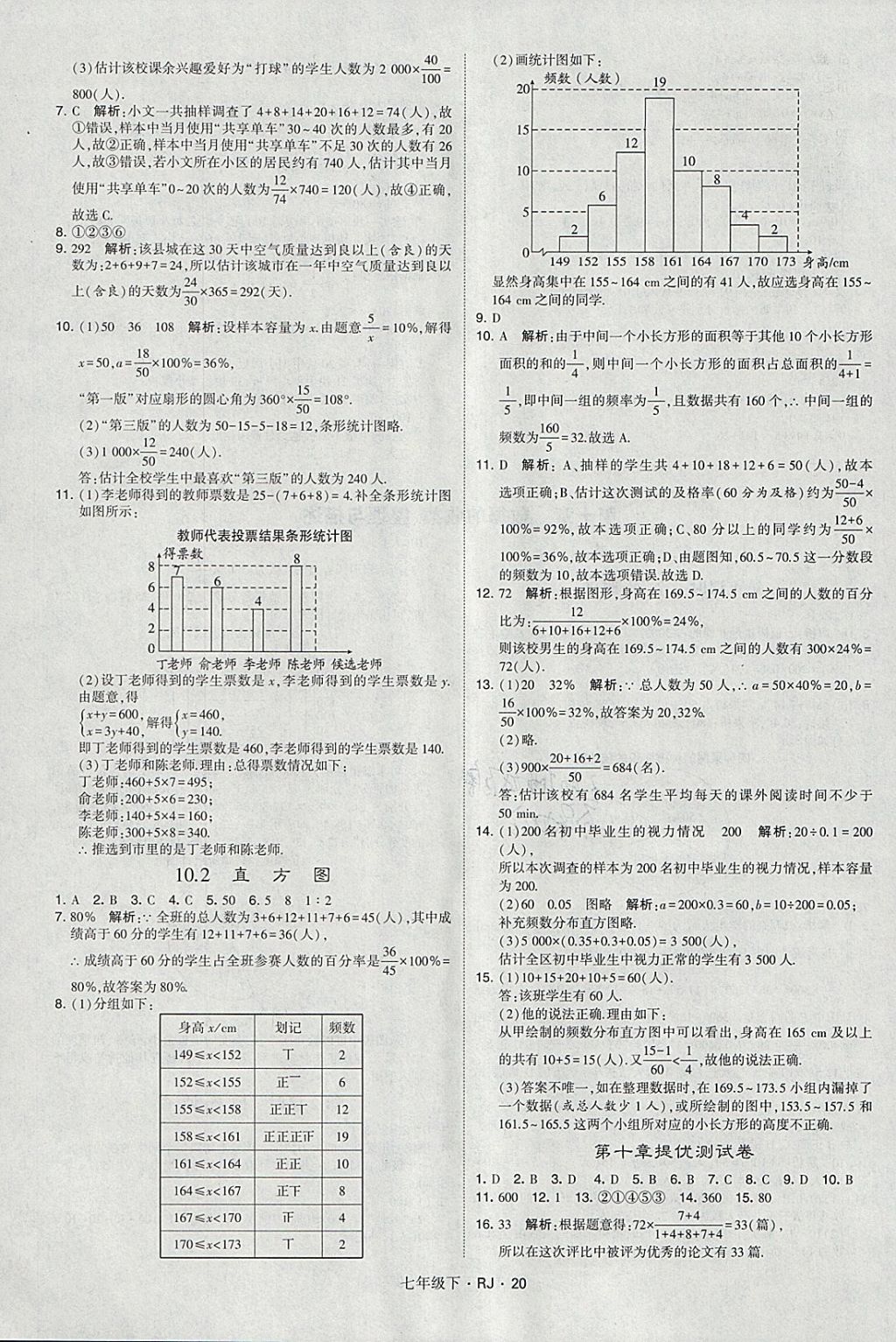 2018年經(jīng)綸學(xué)典學(xué)霸七年級(jí)數(shù)學(xué)下冊(cè)人教版 參考答案第20頁(yè)