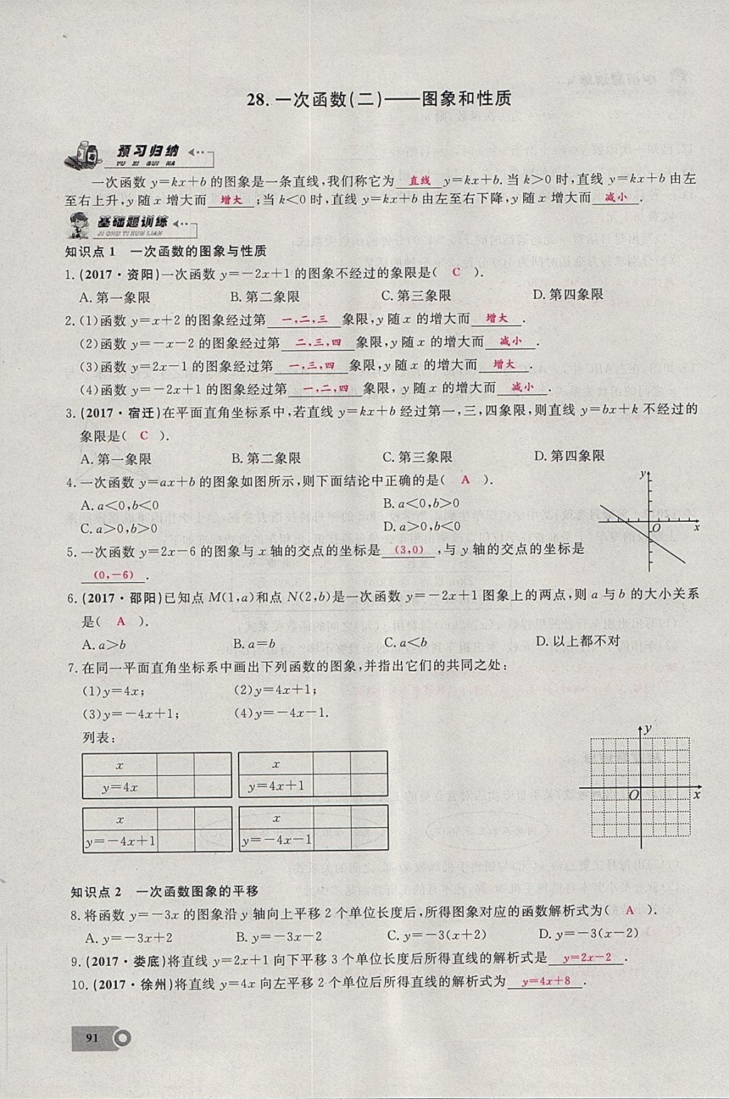 2018年思維新觀察八年級數(shù)學下冊 參考答案第58頁