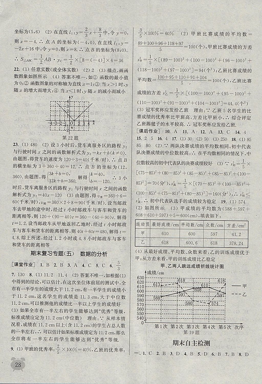 2018年通城学典课时作业本八年级数学下册人教版江苏专用 参考答案第28页