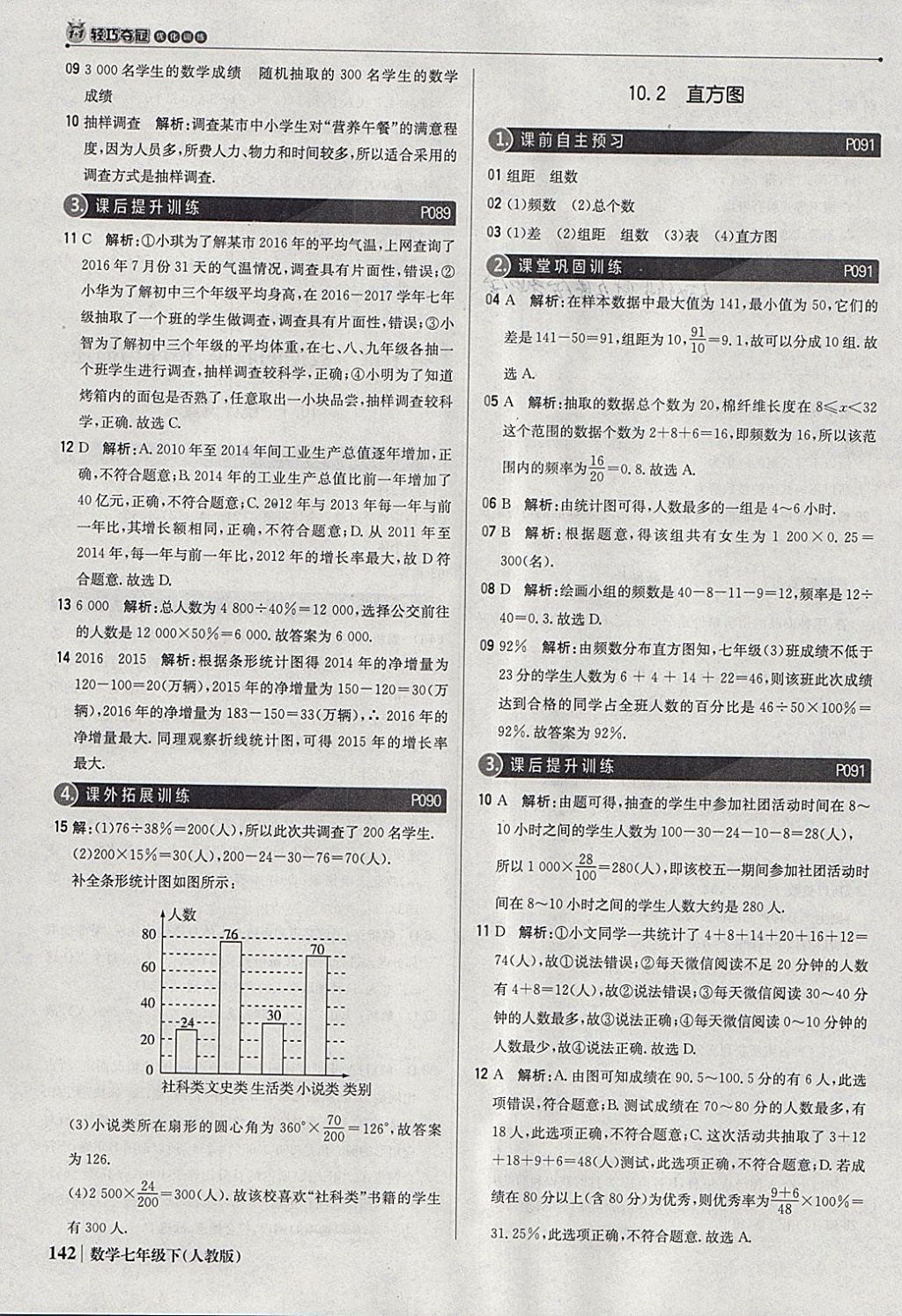 2018年1加1轻巧夺冠优化训练七年级数学下册人教版银版 参考答案第39页