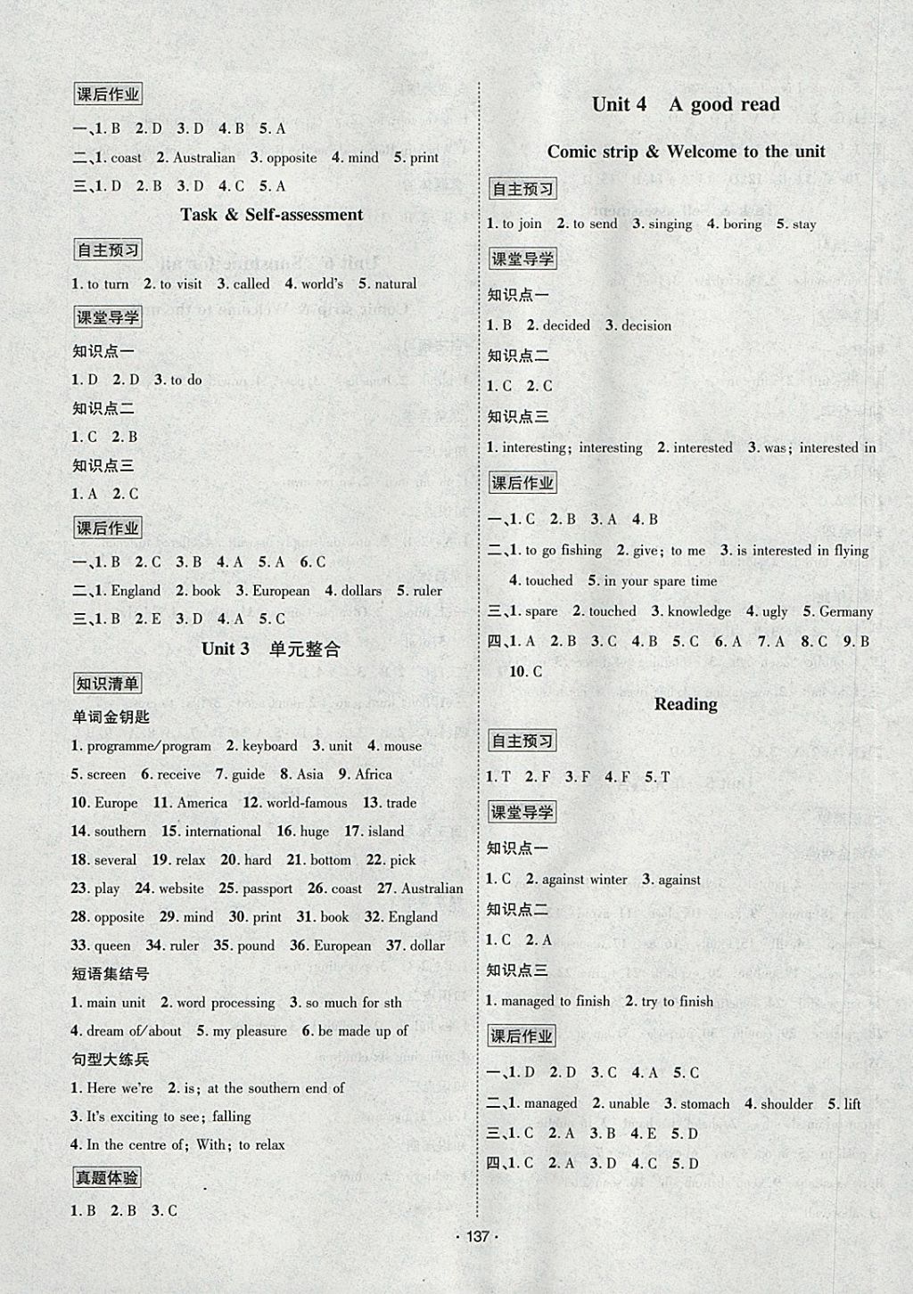 2018年優(yōu)學(xué)名師名題八年級英語下冊譯林版 參考答案第5頁