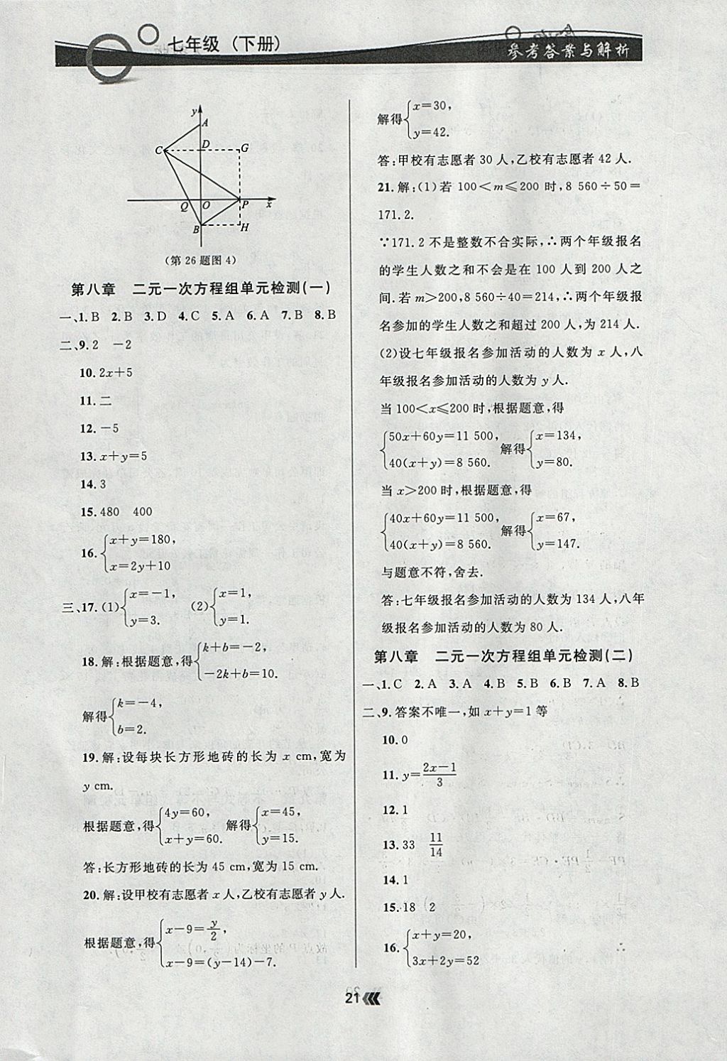 2018年點石成金金牌每課通七年級數(shù)學(xué)下冊人教版 參考答案第21頁