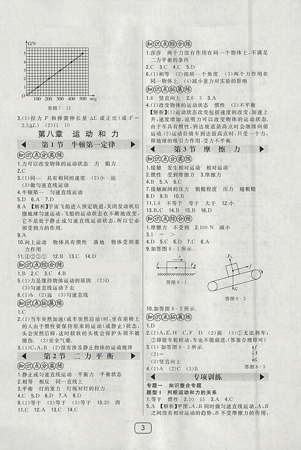 2018年北大綠卡八年級(jí)物理下冊(cè)人教版 參考答案第9頁(yè)