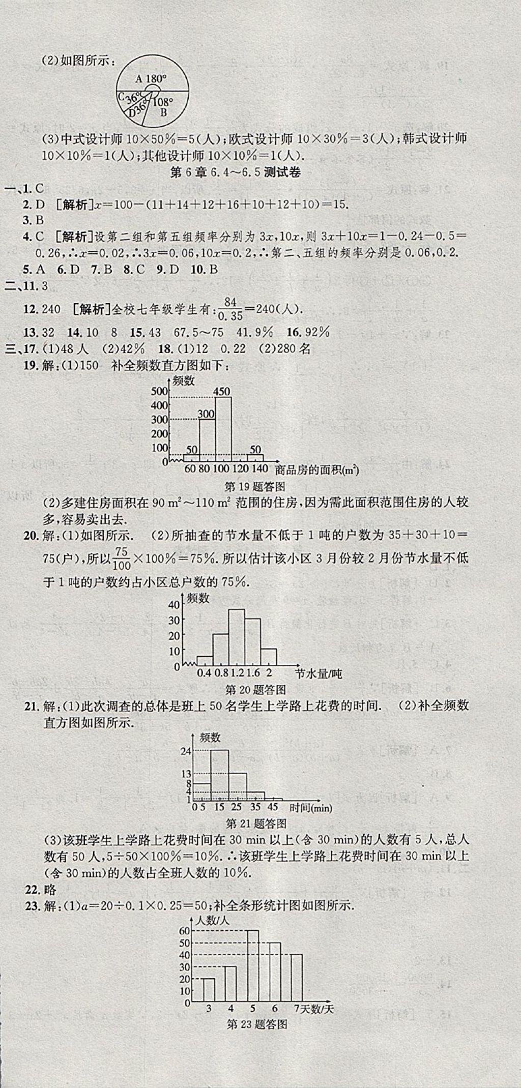 2018年創(chuàng)新優(yōu)化新天地試卷七年級數(shù)學下冊浙教版 參考答案第18頁