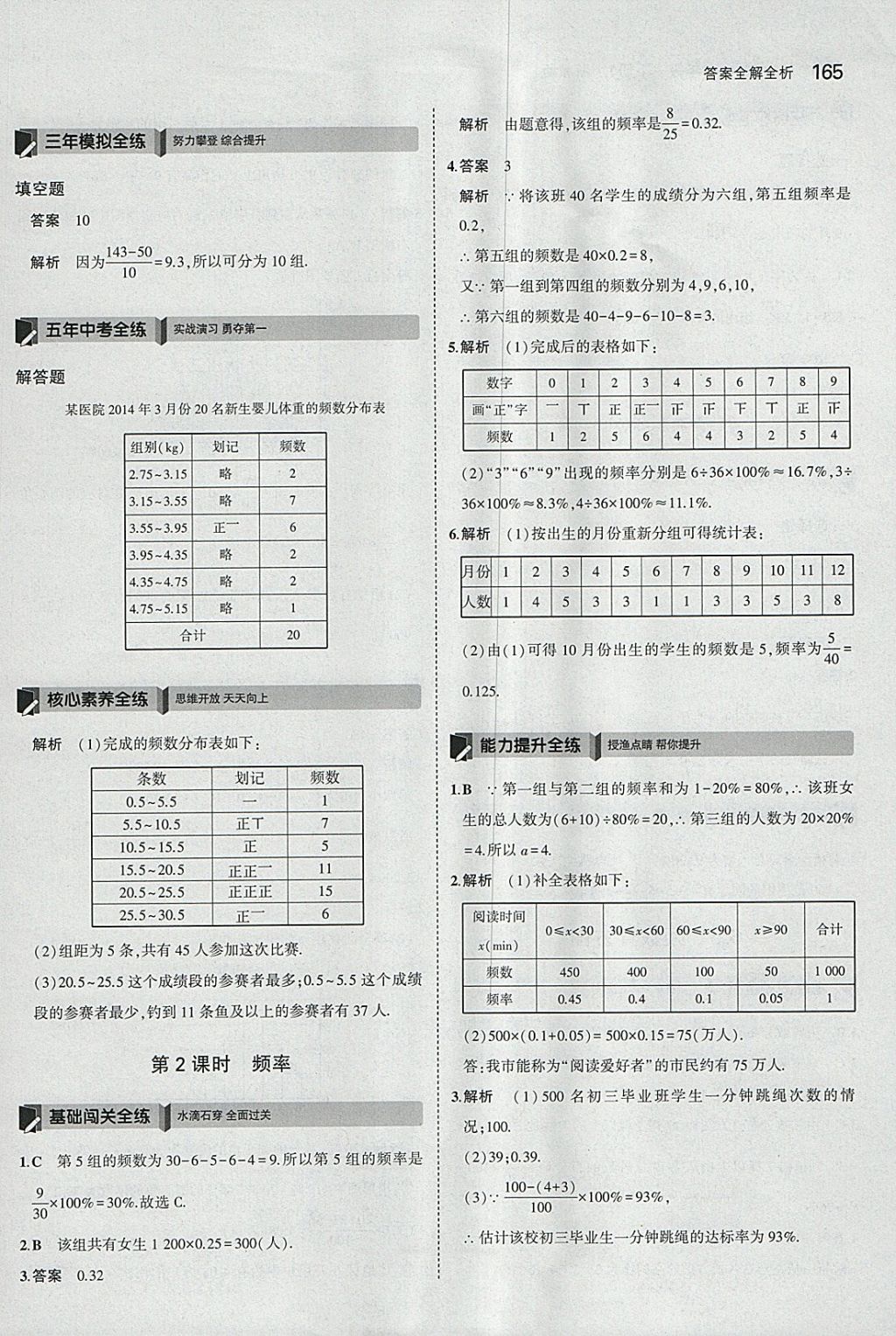 2018年5年中考3年模擬初中數(shù)學七年級下冊浙教版 參考答案第57頁