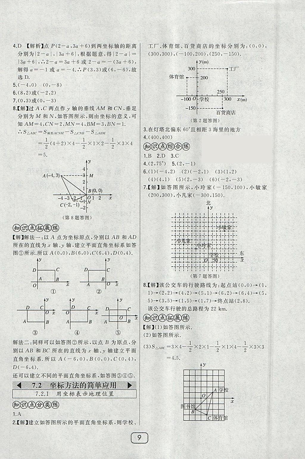 2018年北大绿卡七年级数学下册人教版 参考答案第14页