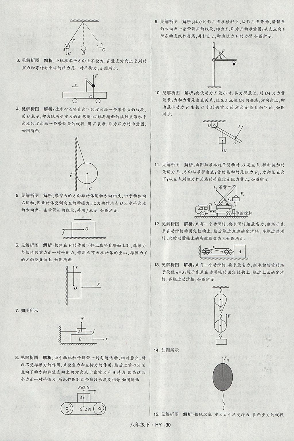 2018年经纶学典学霸八年级物理下册沪粤版 参考答案第30页