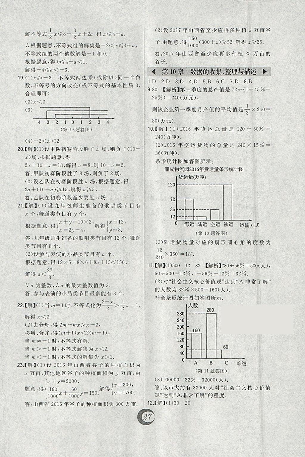 2018年北大绿卡七年级数学下册人教版 参考答案第4页