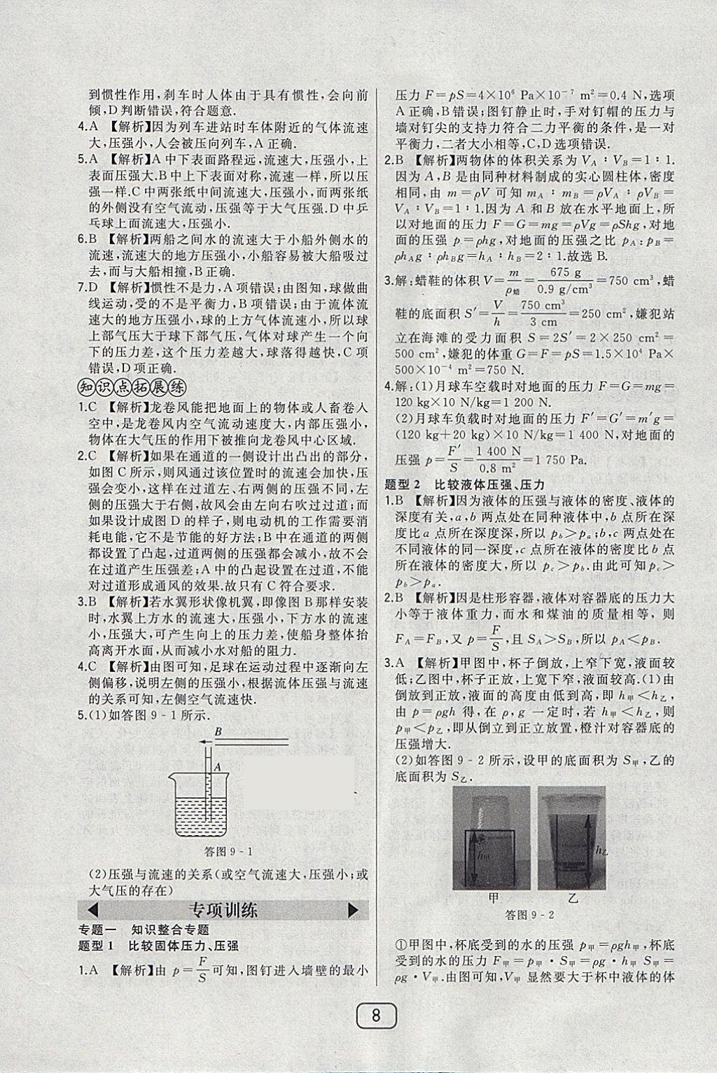 2018年北大綠卡八年級(jí)物理下冊(cè)人教版 參考答案第14頁(yè)