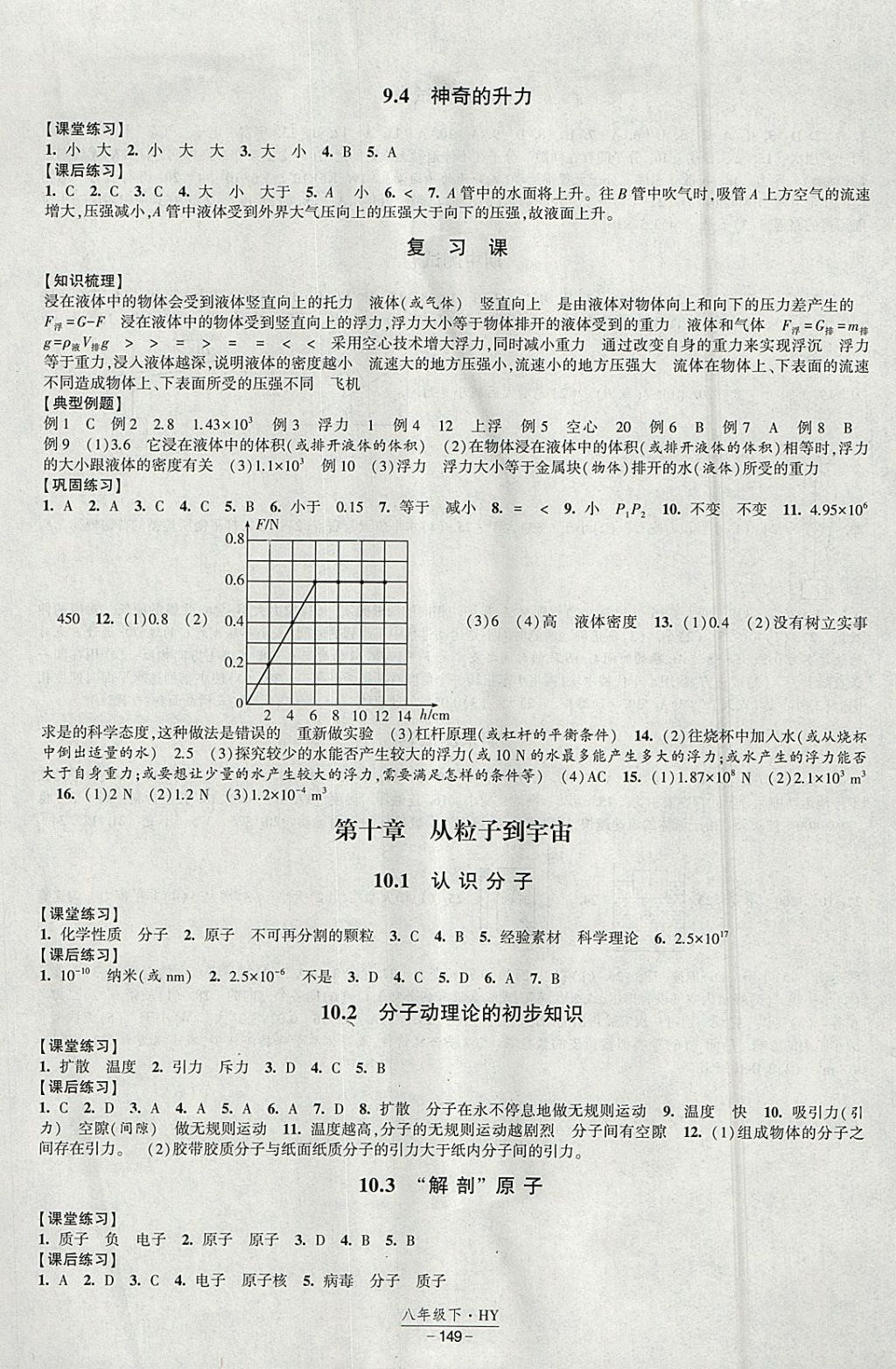 2018年經(jīng)綸學(xué)典新課時作業(yè)八年級物理下冊滬粵版 參考答案第9頁