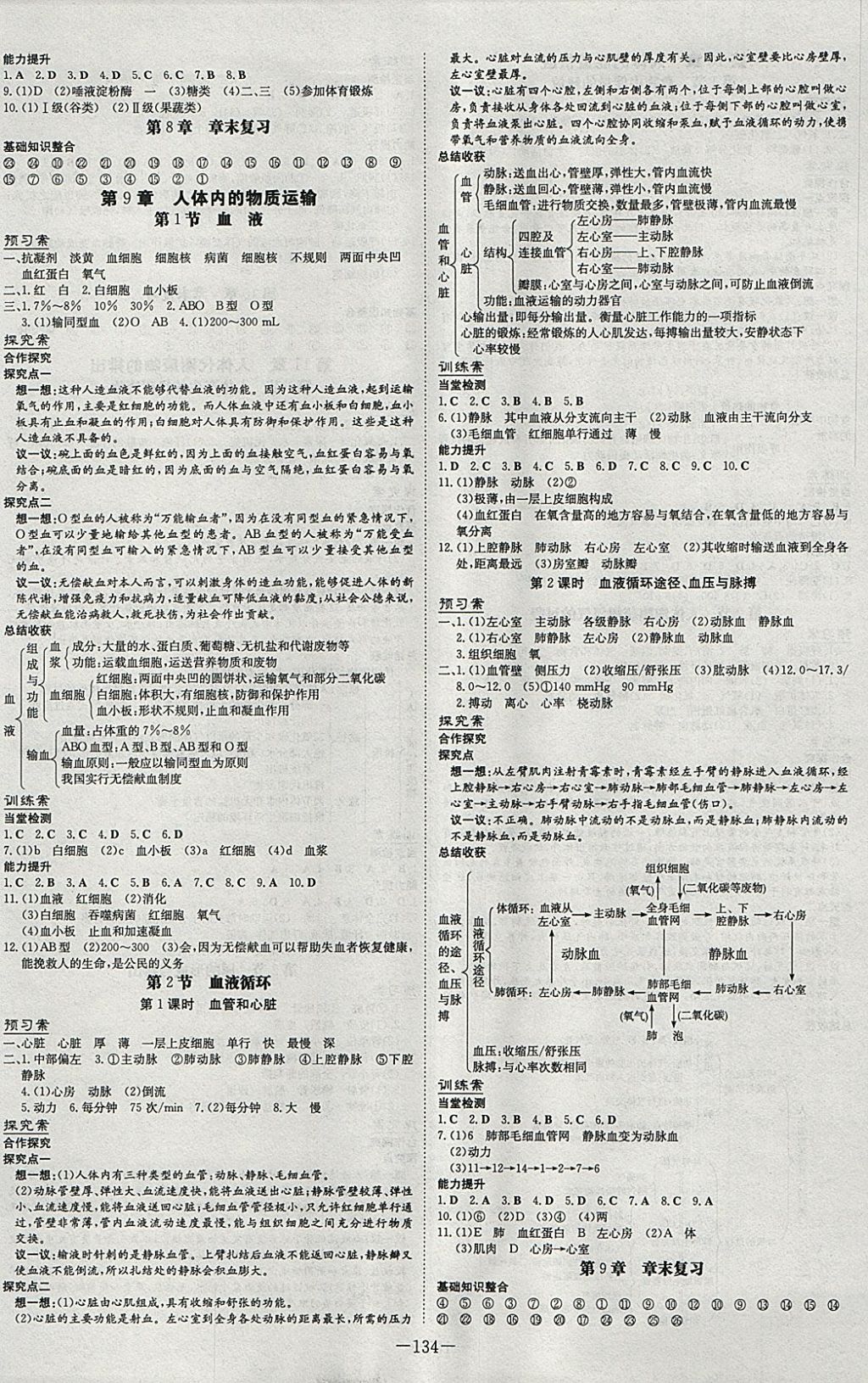 2018年初中同步学习导与练导学探究案七年级生物下册北师大版 参考答案第2页