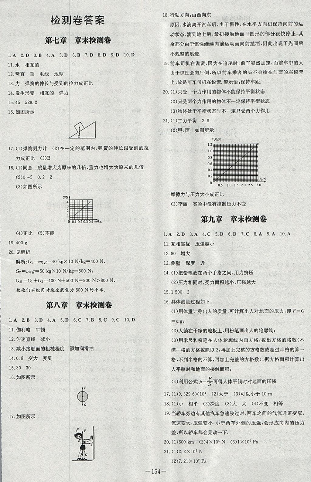 2018年初中同步學(xué)習(xí)導(dǎo)與練導(dǎo)學(xué)探究案八年級物理下冊 參考答案第14頁