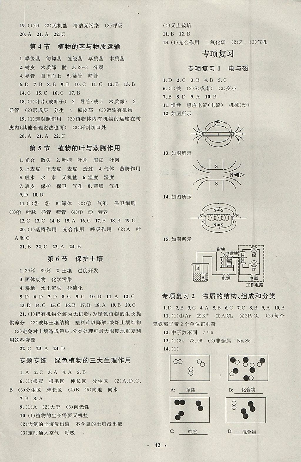 2018年非常1加1完全題練八年級科學(xué)下冊浙教版 參考答案第18頁