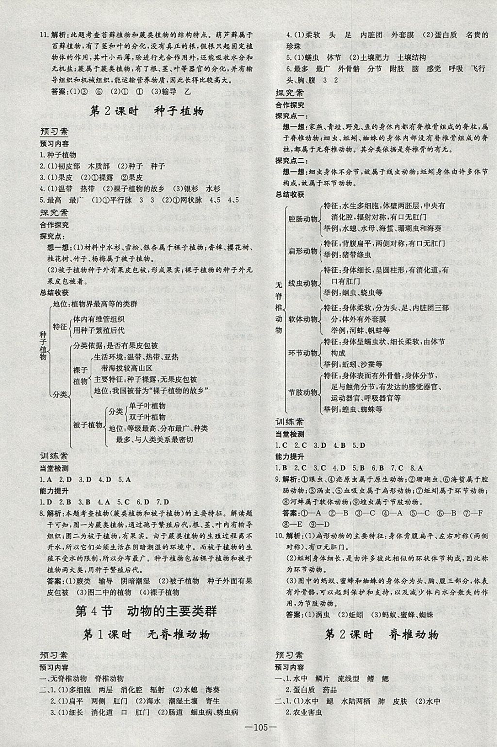 2018年初中同步学习导与练导学探究案八年级生物下册北师大版 参考答案第5页