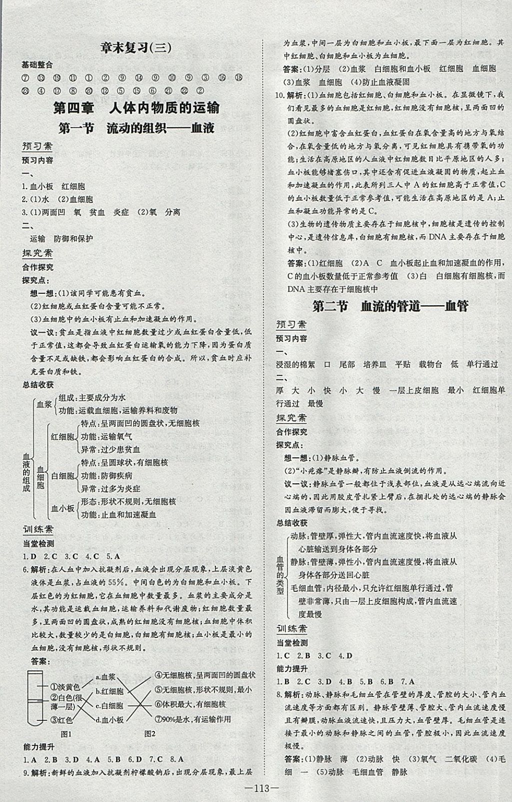 2018年初中同步學習導與練導學探究案七年級生物下冊 參考答案第5頁