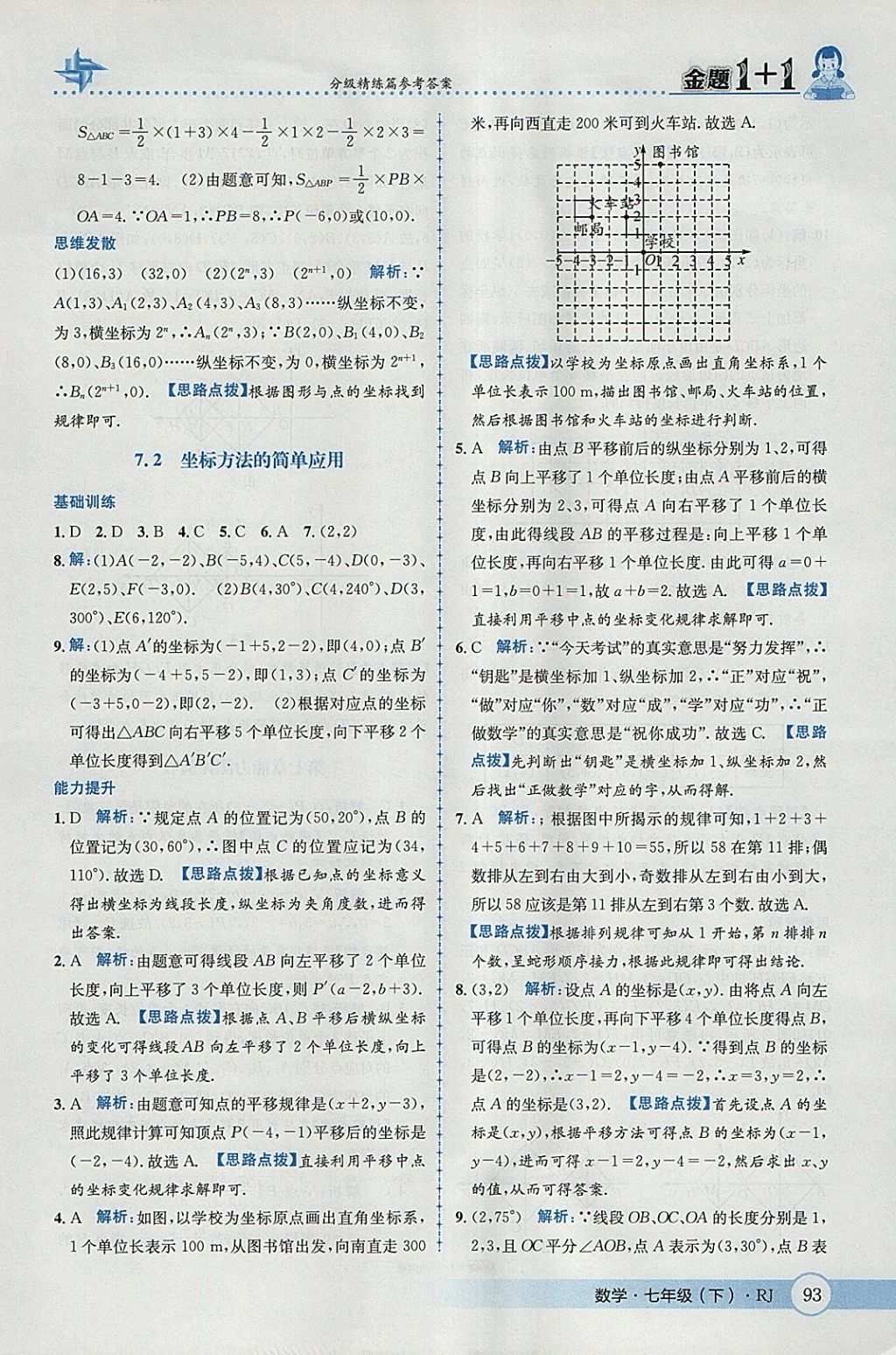 2018年金題1加1七年級(jí)數(shù)學(xué)下冊(cè)人教版 參考答案第19頁(yè)