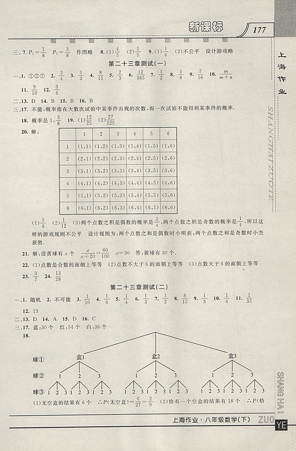 2018年上海作业八年级数学下册 参考答案第11页