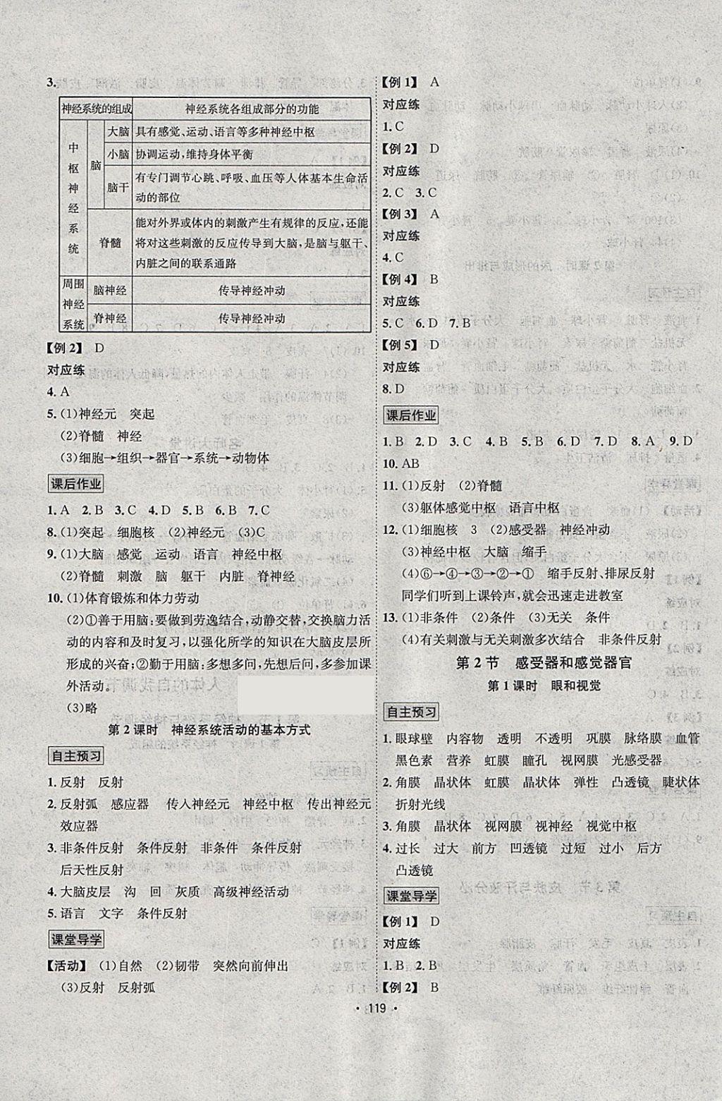 2018年優(yōu)學(xué)名師名題七年級(jí)生物下冊(cè)北師大版 參考答案第7頁(yè)