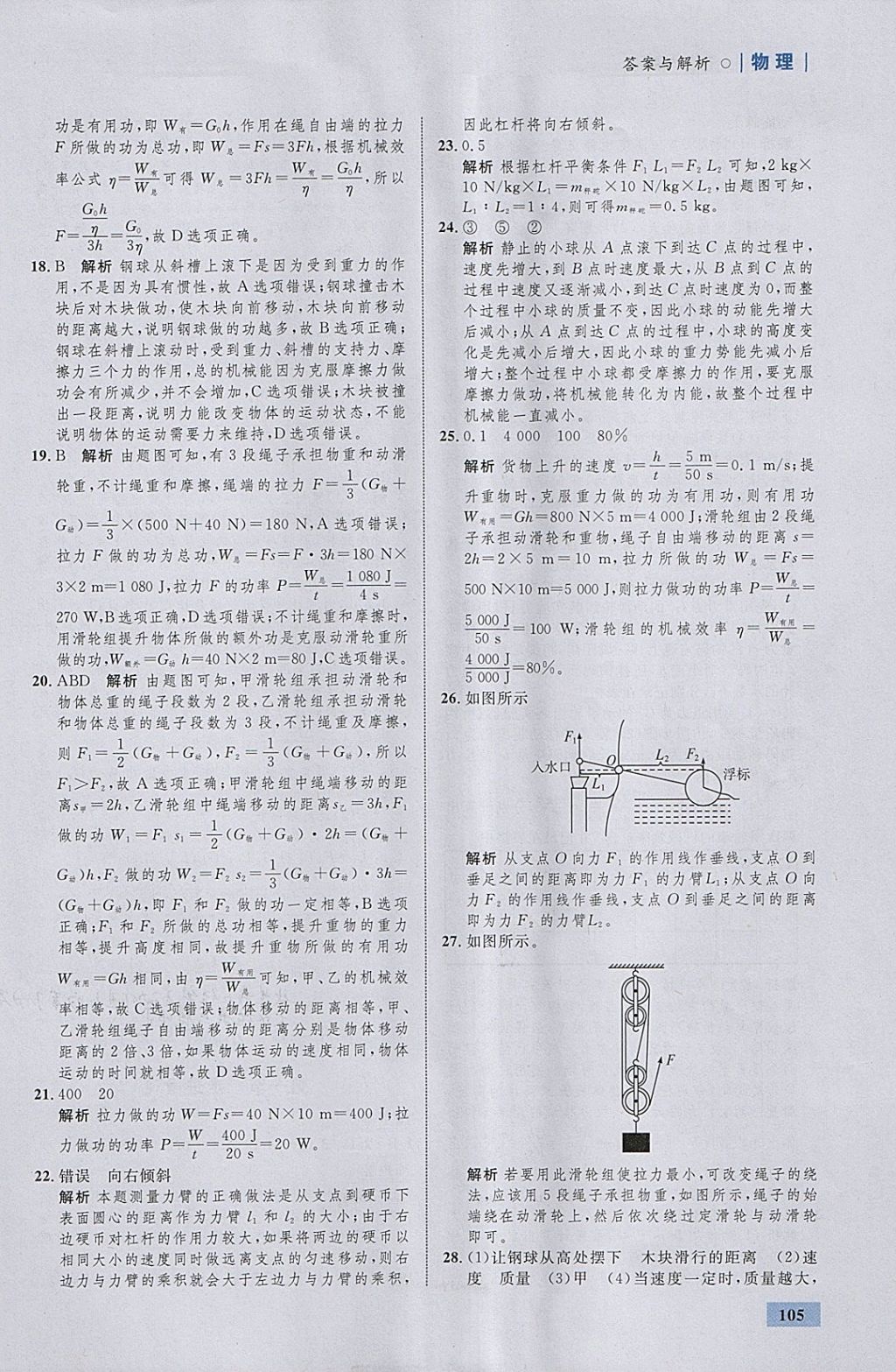 2018年初中同步學(xué)考優(yōu)化設(shè)計八年級物理下冊滬科版 參考答案第31頁