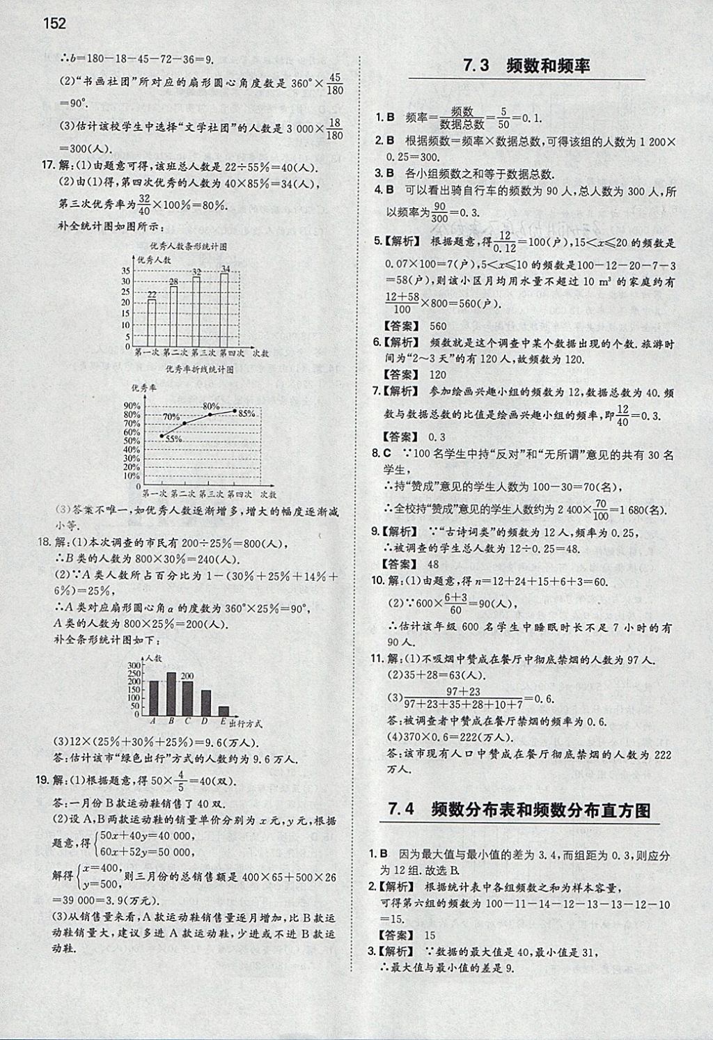 2018年一本初中數(shù)學(xué)八年級下冊蘇科版 參考答案第3頁