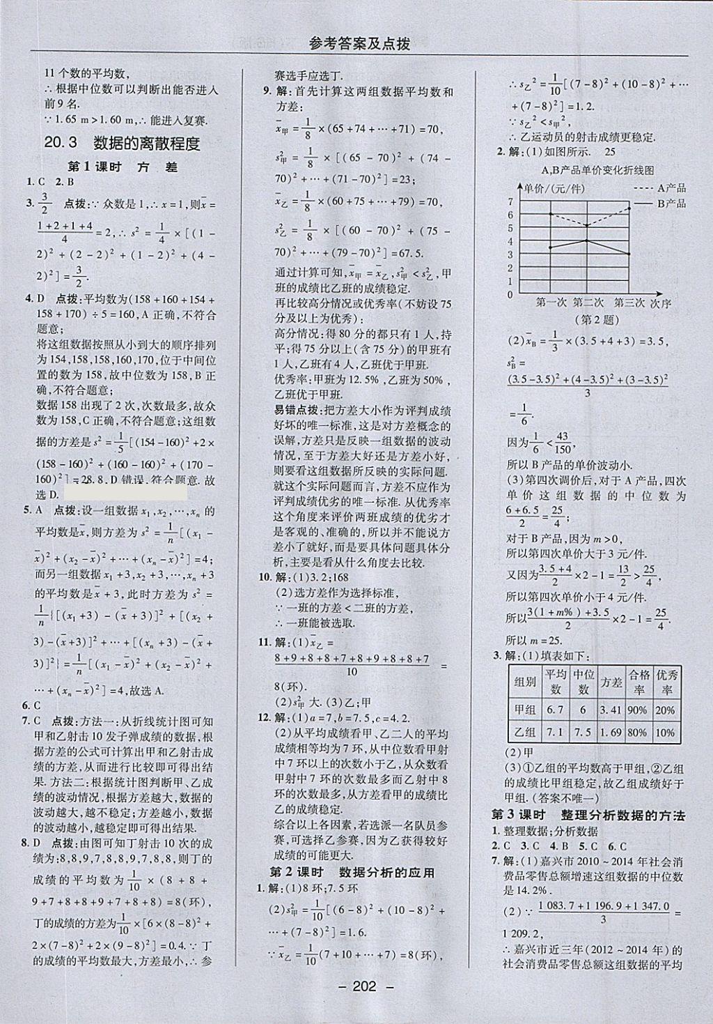 2018年綜合應(yīng)用創(chuàng)新題典中點(diǎn)八年級(jí)數(shù)學(xué)下冊(cè)華師大版 參考答案第46頁(yè)