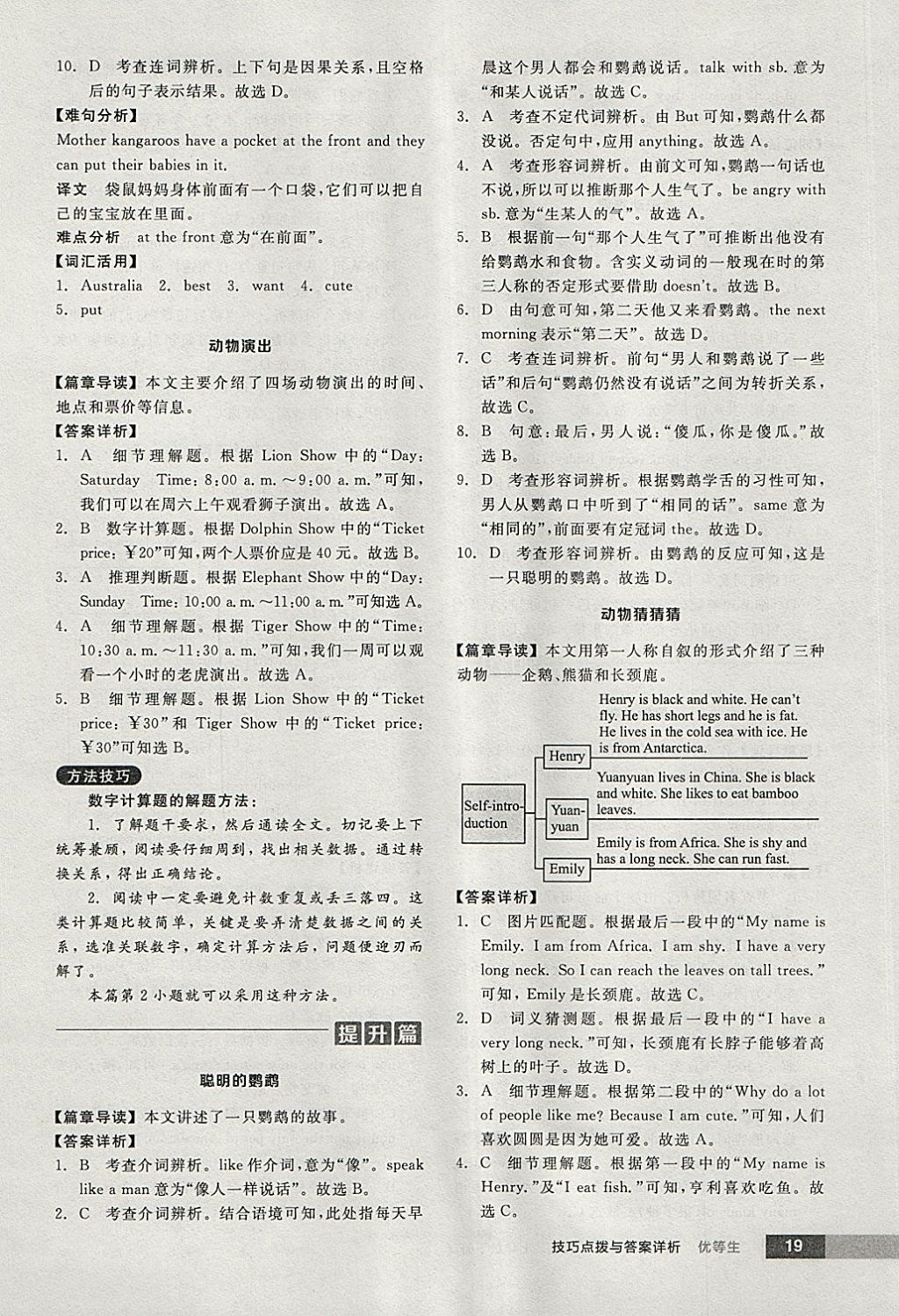 2018年全品優(yōu)等生完形填空加閱讀理解七年級(jí)英語(yǔ)下冊(cè)人教版 參考答案第19頁(yè)