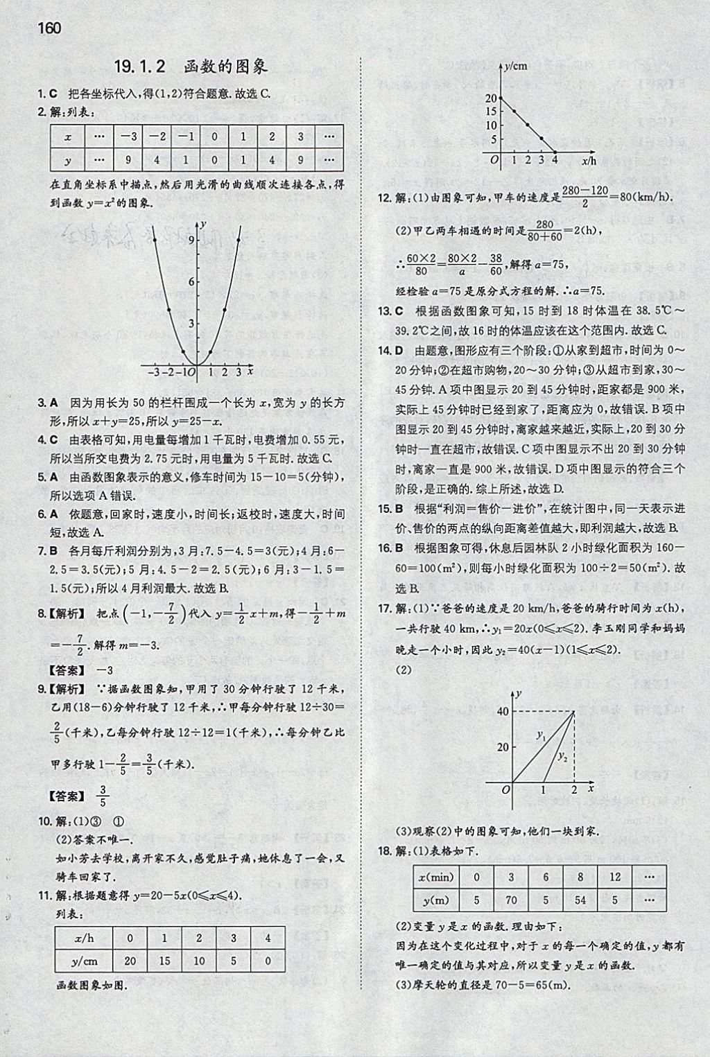 2018年一本初中数学八年级下册人教版 参考答案第27页