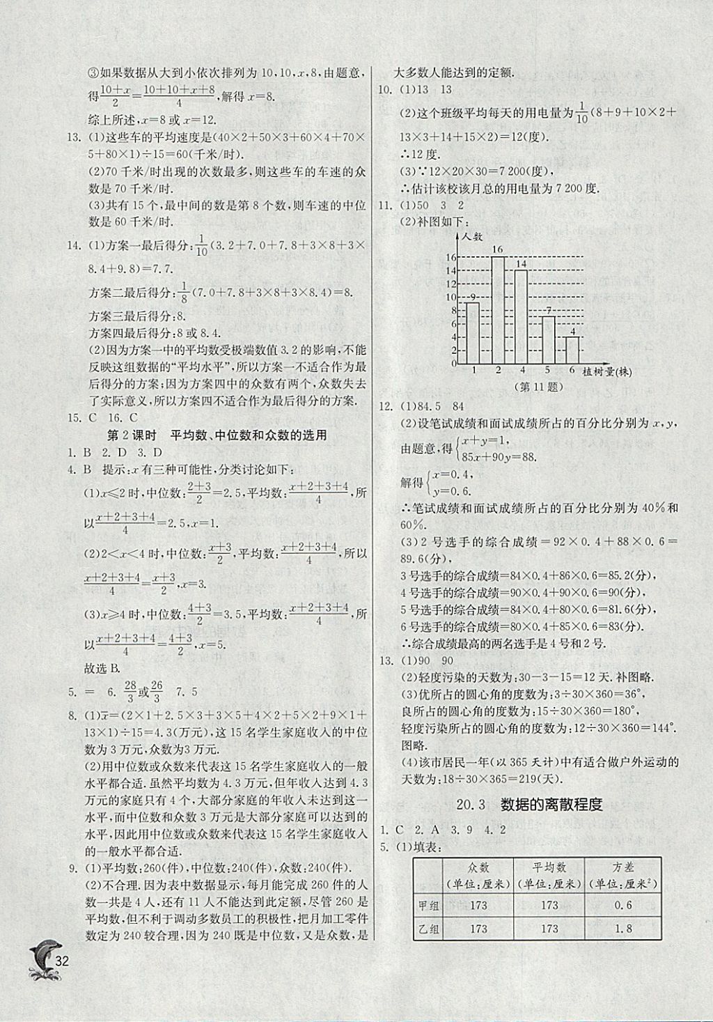 2018年實驗班提優(yōu)訓練八年級數(shù)學下冊華師大版 參考答案第32頁